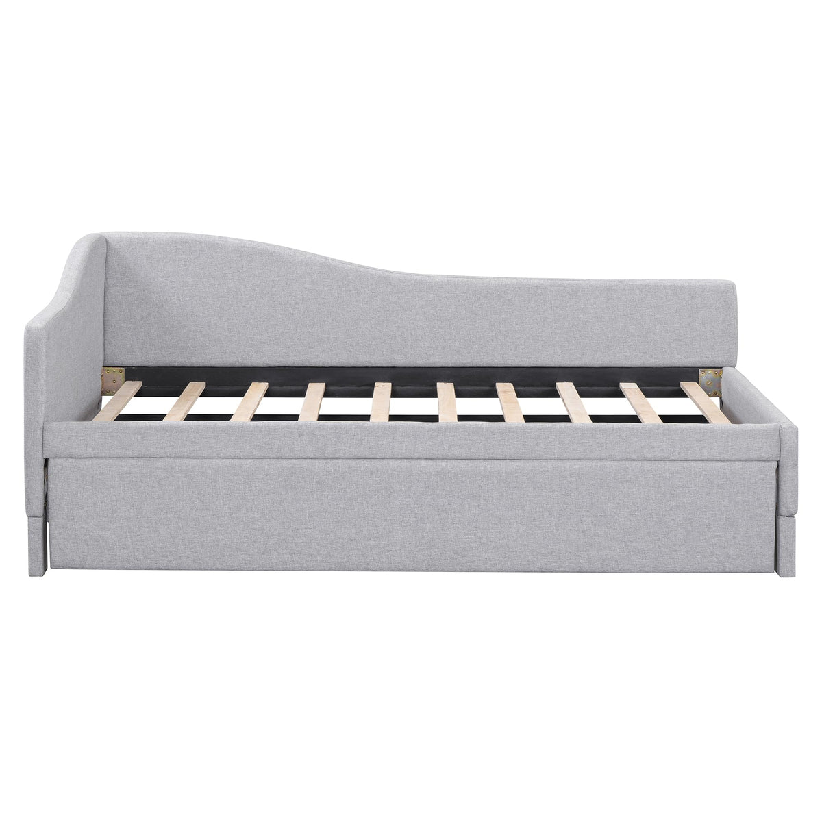 Twin Size Linen Upholstered Daybed with Pop up Trundle M206668