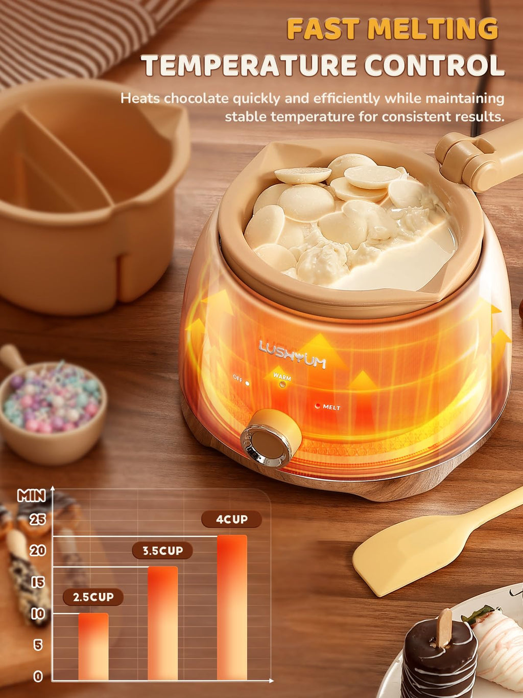 Electric Chocolate Melting Pot with 2 Insert Pots N5361