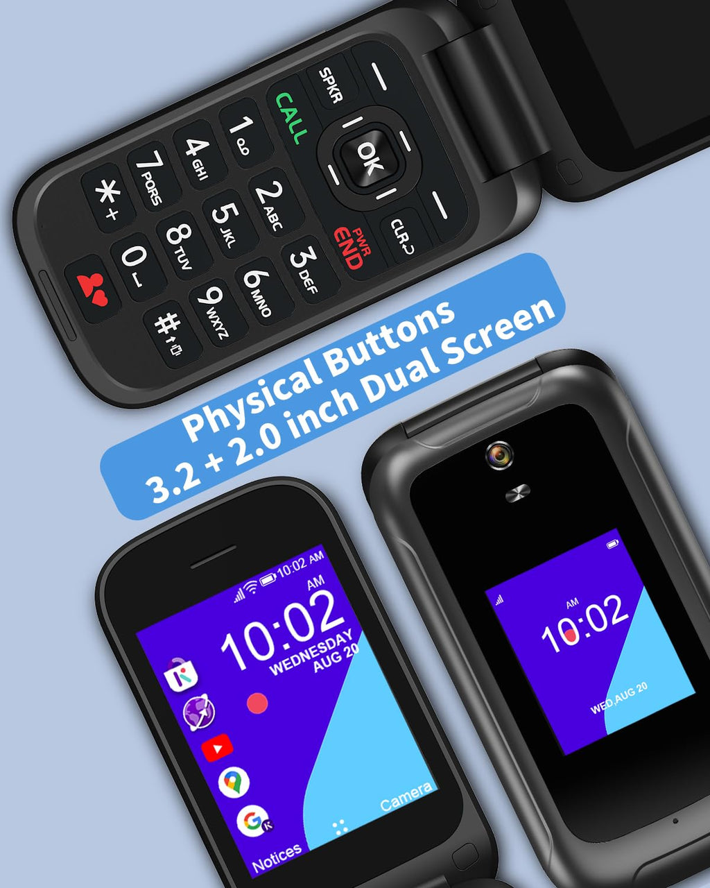 2.8" Dual Screen 4G LTE Flip Phone Y556