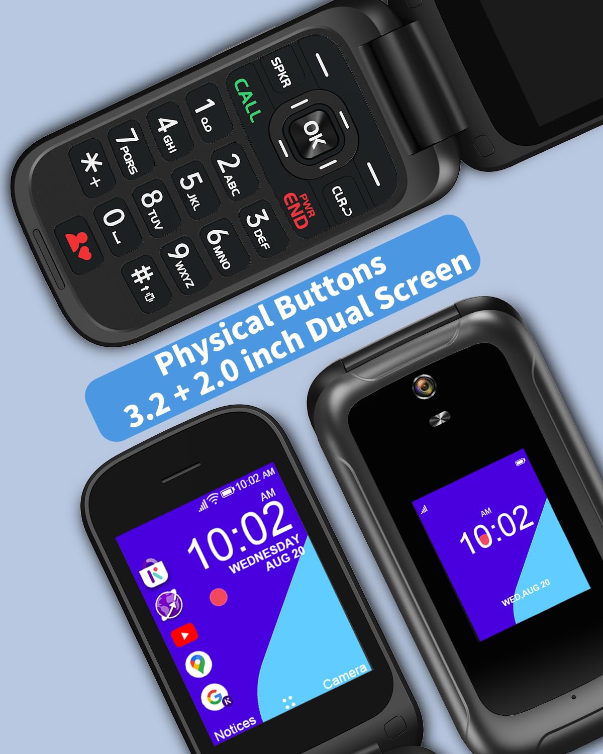 2.8" Dual Screen 4G LTE Flip Phone Y556