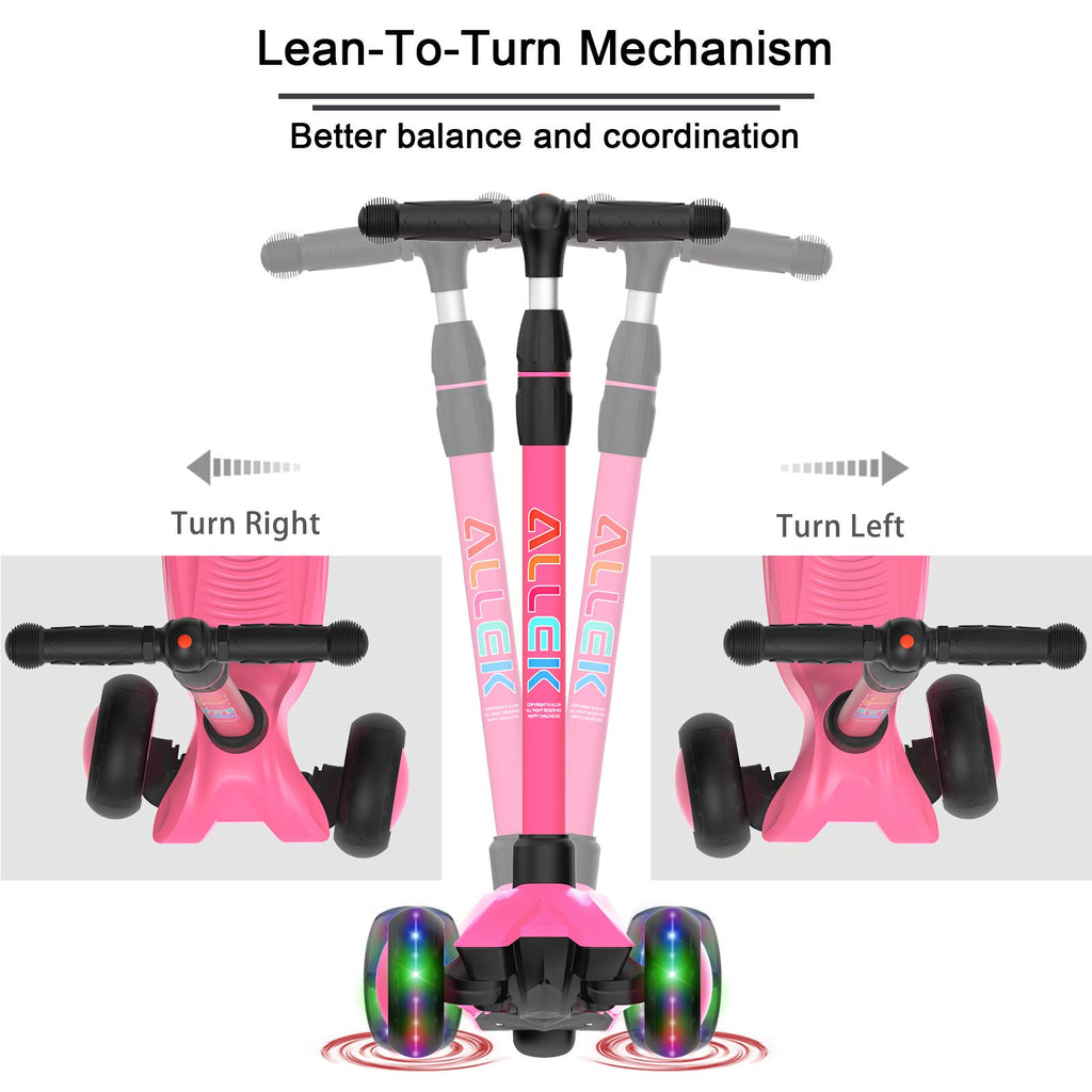 Kick Scooter 3-Wheeled Push Scooter with Light-Up Wheels X604212