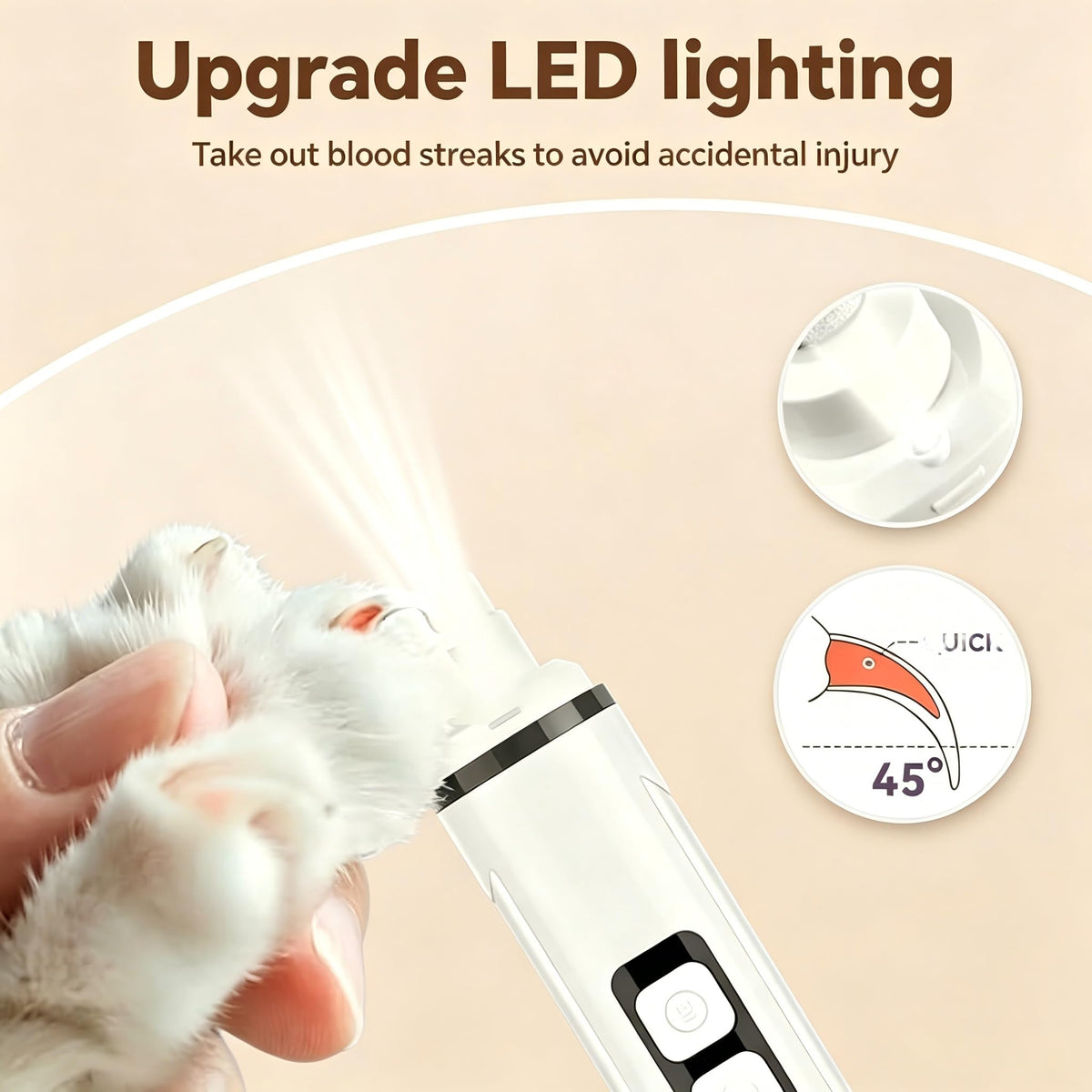 3-Speed Dog & Cat Nail Grinder with LED Light O58133