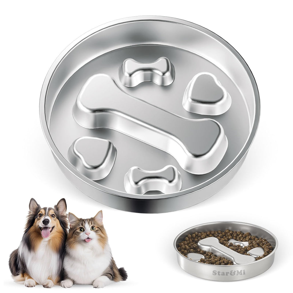 Stainless Steel Non-Slip Slow Feeder Dog Bowl D247108