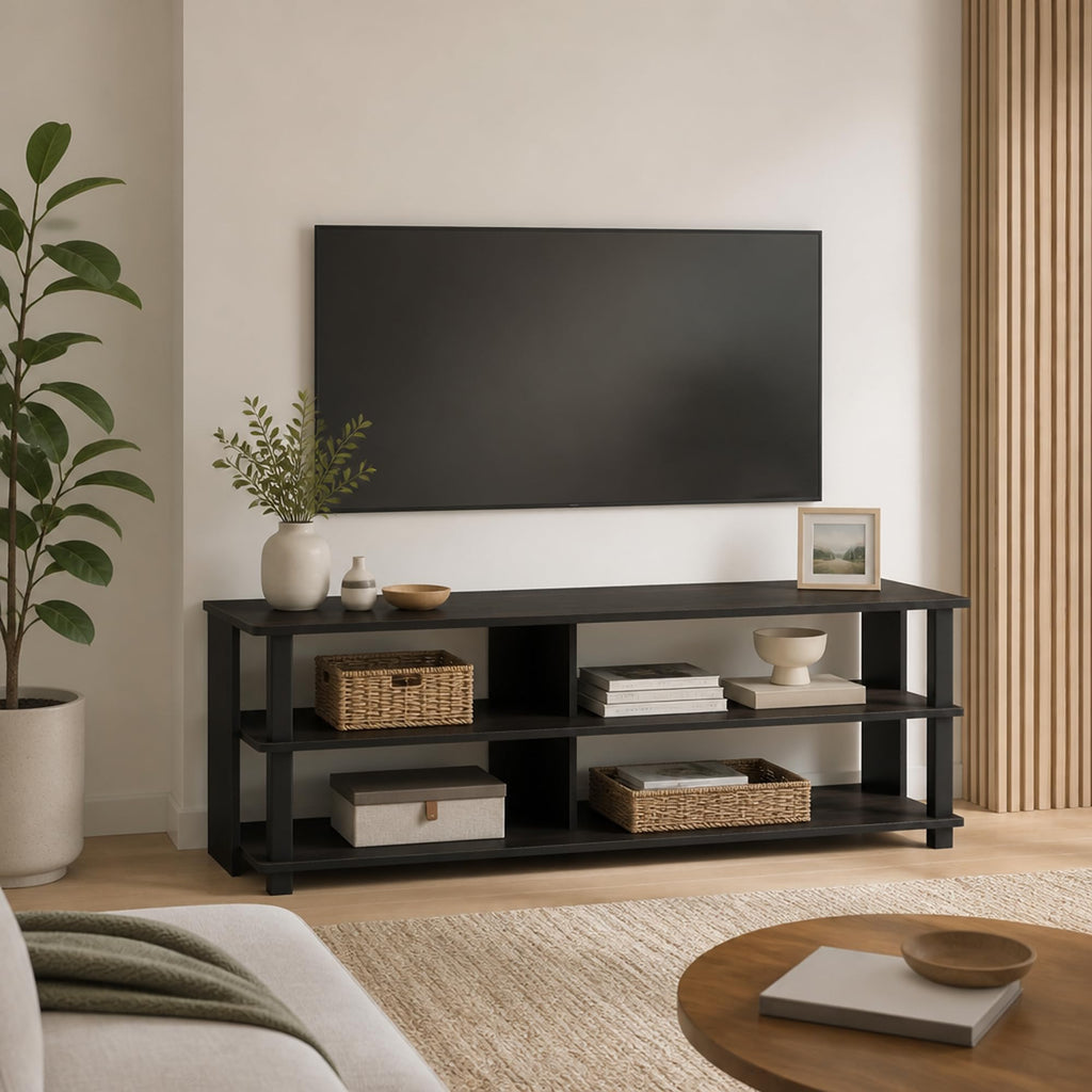 Espresso TV Stand with Open Shelf up to 48 Inch V7558