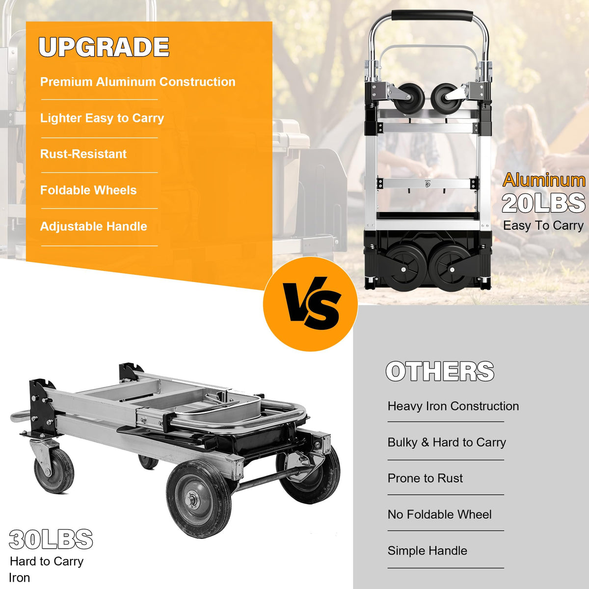 3 in 1 Convertible Folding Hand Truck with 2 Straps Z660