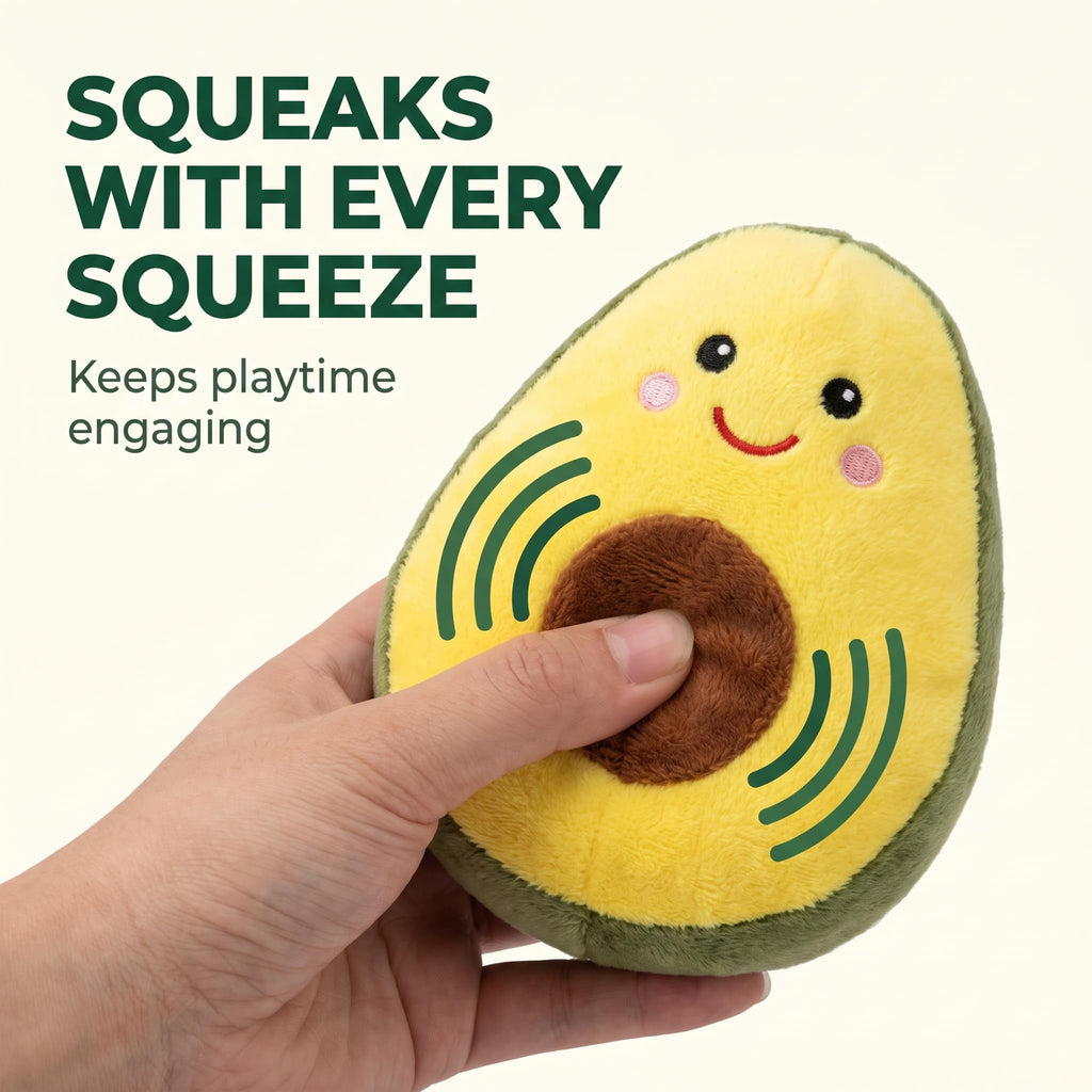 Squeaky Plush Avocado Dog Chew Toy H376675