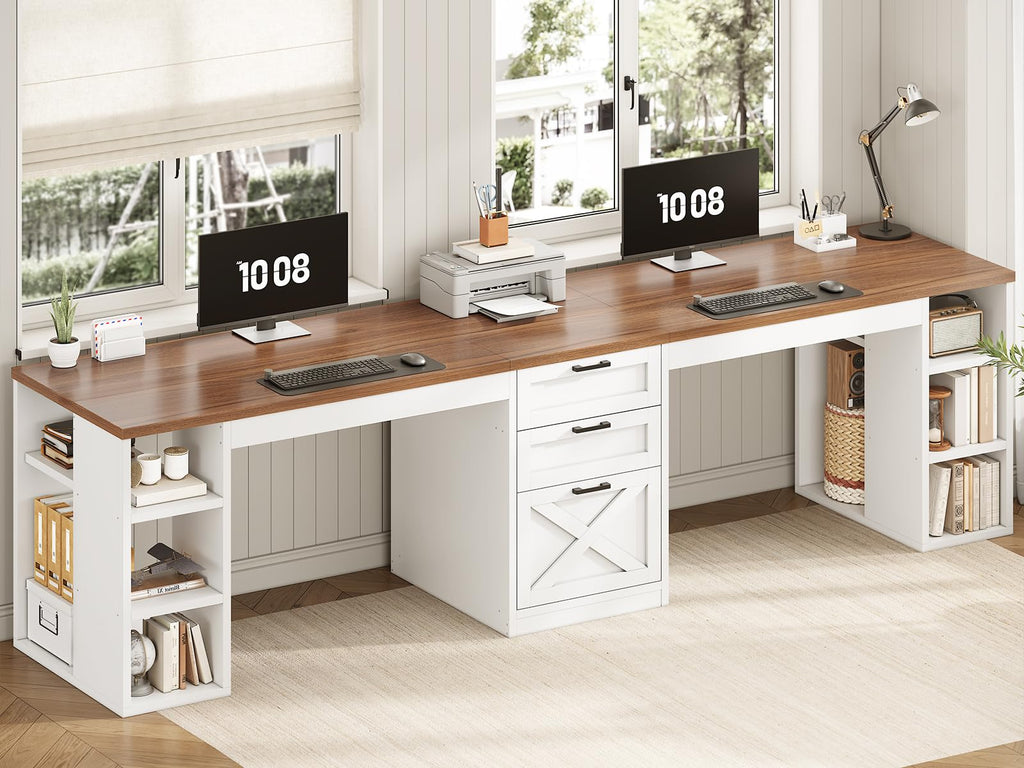 96.5" 2 Person Computer Desk with Storage Drawers L871530