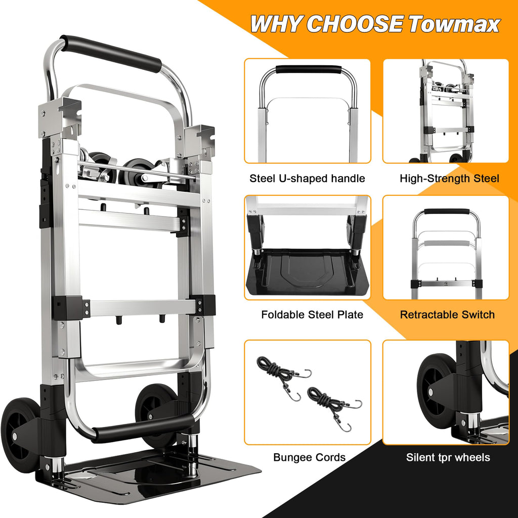 3 in 1 Convertible Folding Hand Truck with 2 Straps Z660