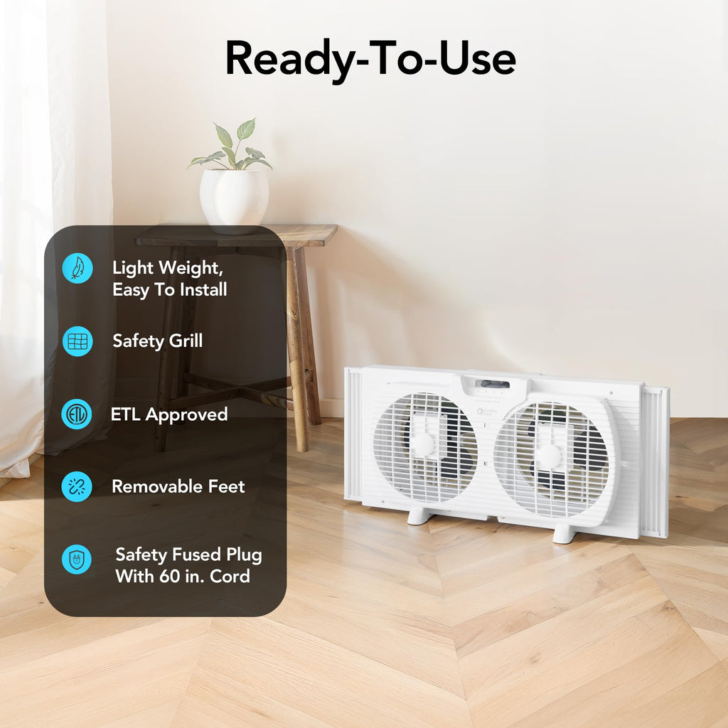 Reversible Twin Window Fan with 3-Speeds Y443037