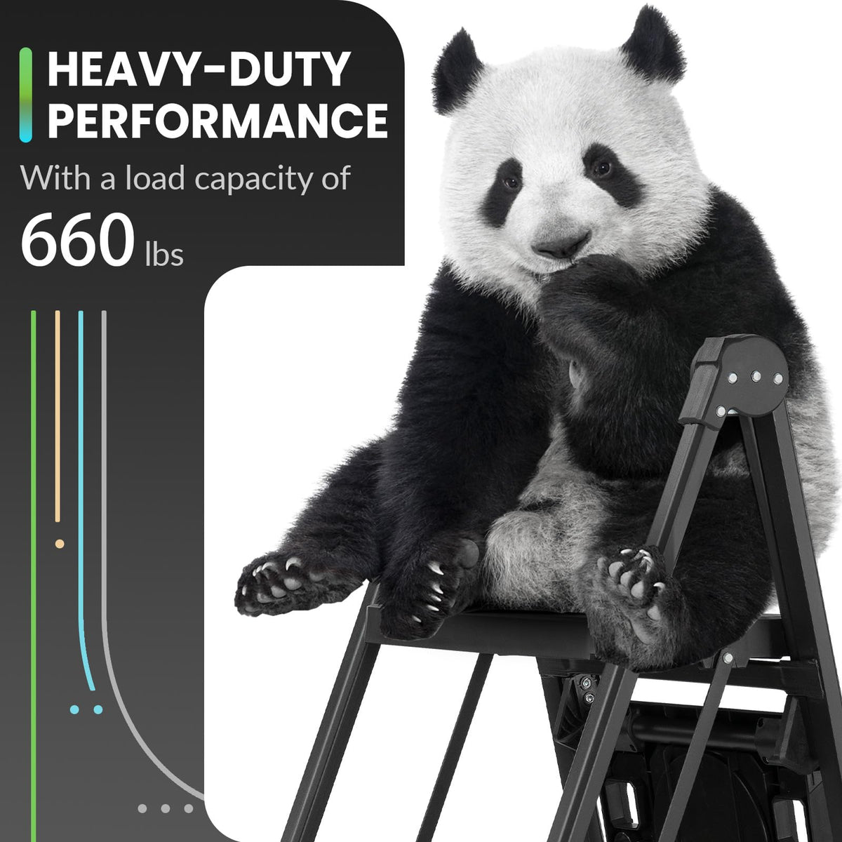 3 Step Steel Stool with Handrail & Tool Tray L6493