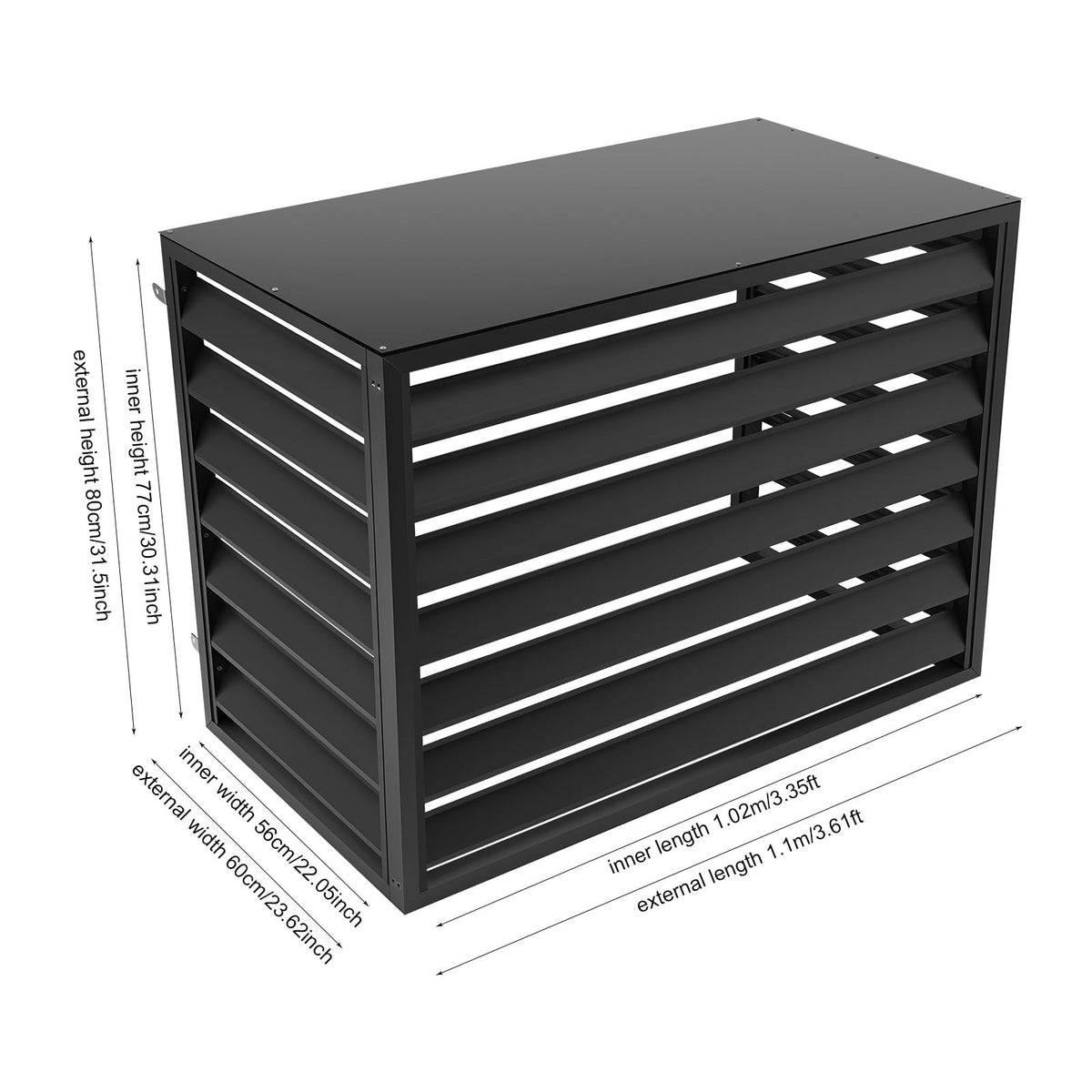 43x23x31 Inch Aluminum Alloy Air Conditioner Fence Screen O433209