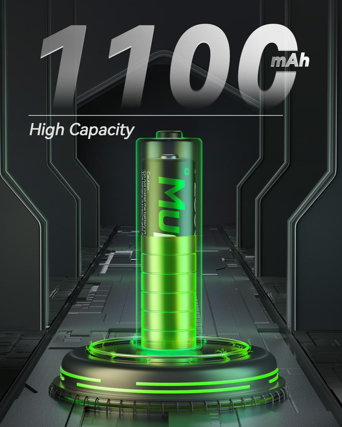 Rechargeable AAA Batteries 12 Pack 1100mAh NiMH 1.2V G7333