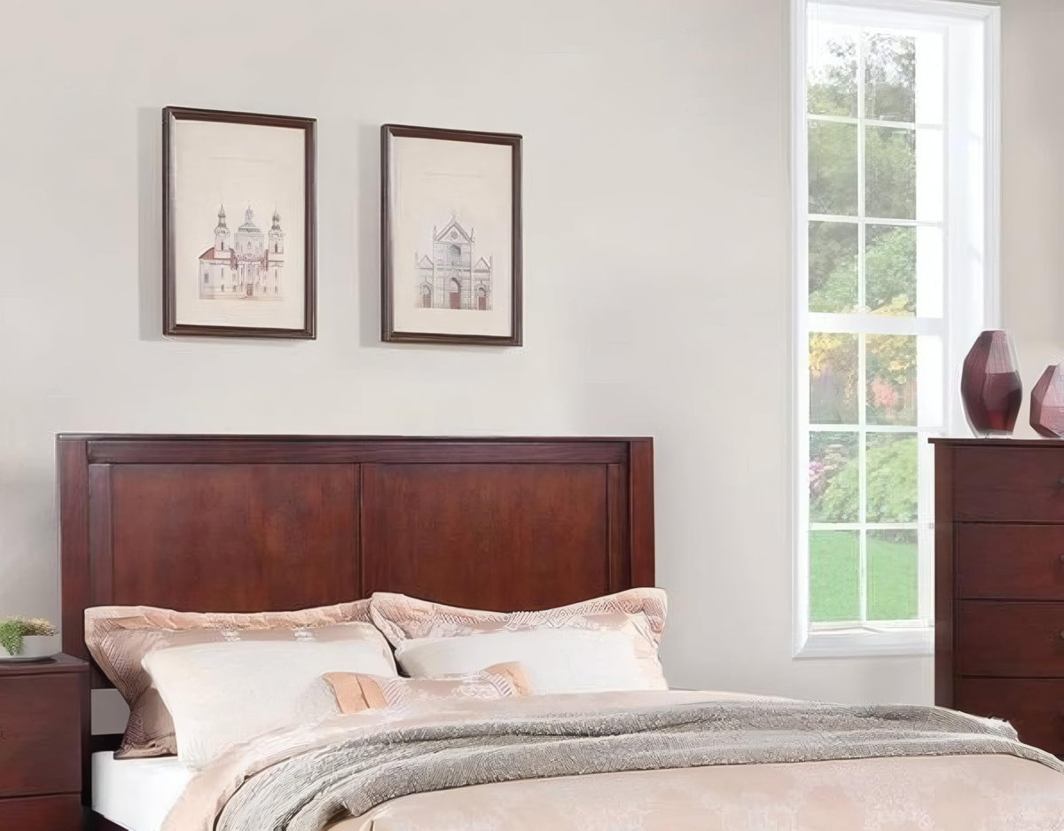 California King Bed Frame with Two Panel Headboard V878