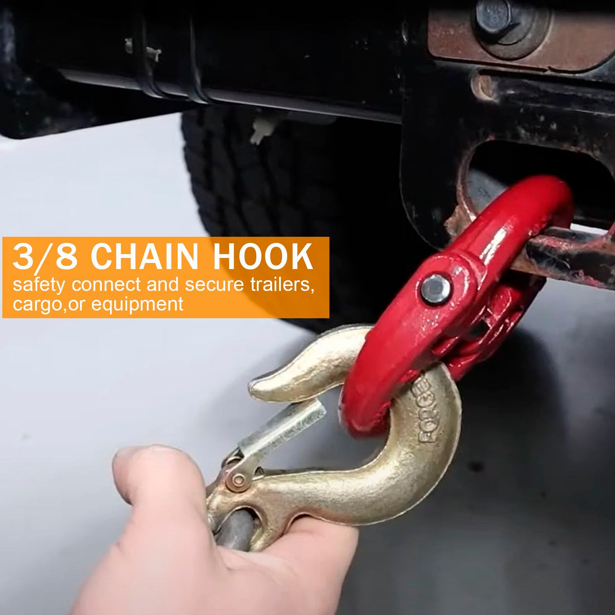 3/8 Chain Hooks with Safety Latch, 10 Pack K6091