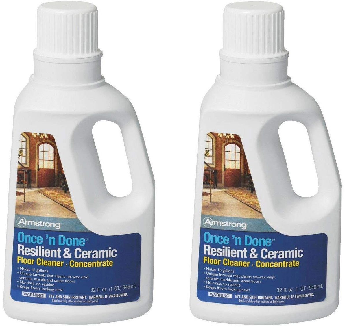 Ceramic Floor Cleaner Concentrate 32oz No-Rinse No-Wax Set of 2 C6007