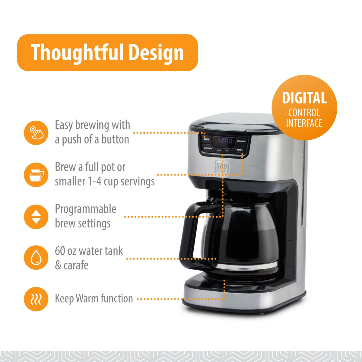 12-Cup Digital Drip Coffee Maker F5584