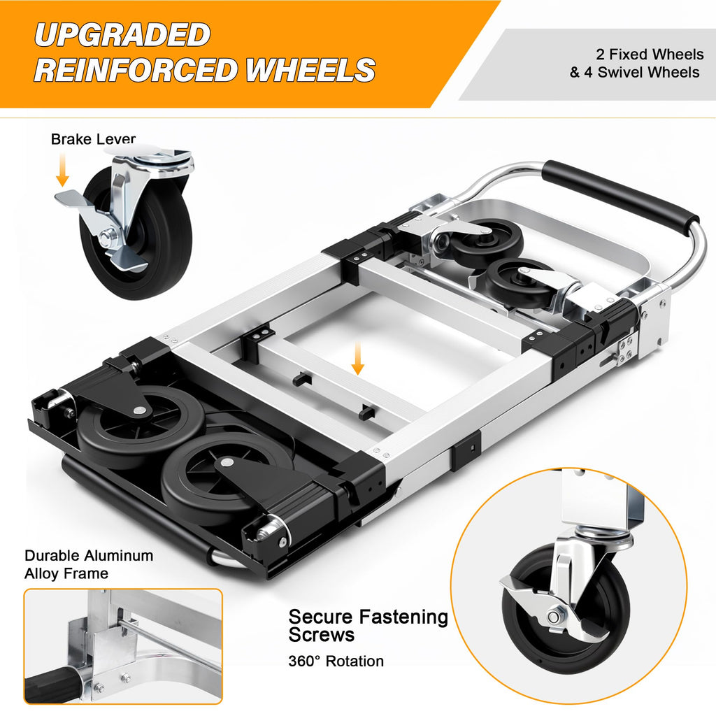 3 in 1 Convertible Folding Hand Truck with 2 Straps Z660