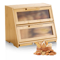 Large Capacity Bamboo Bread Box X439596
