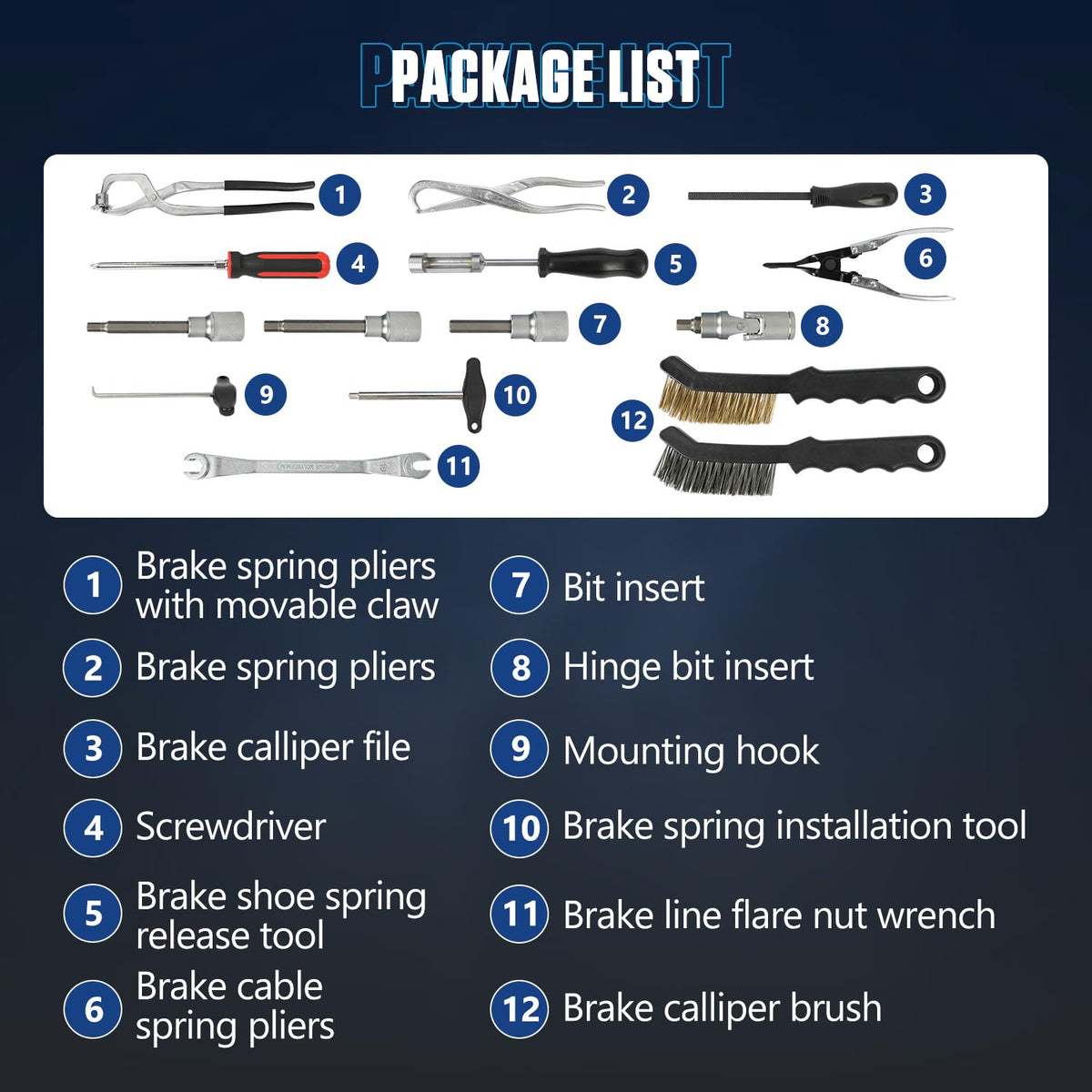 15 Pc Brake Drum Tool Kit C73694