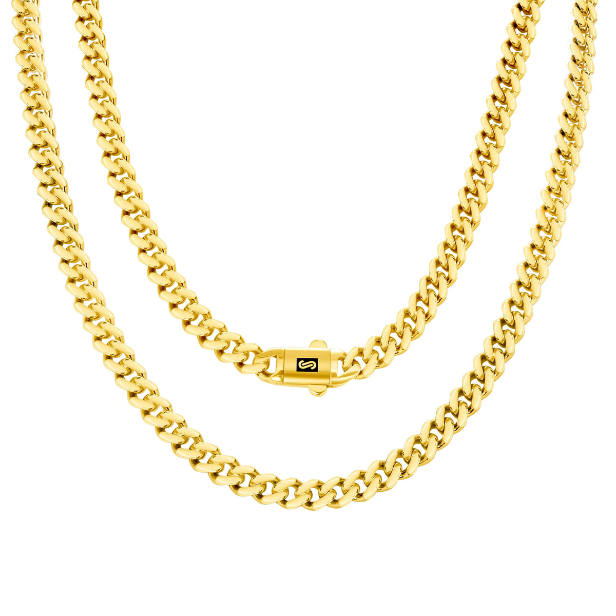 14k Yellow Gold 6mm Cuban Chain Necklace E5020
