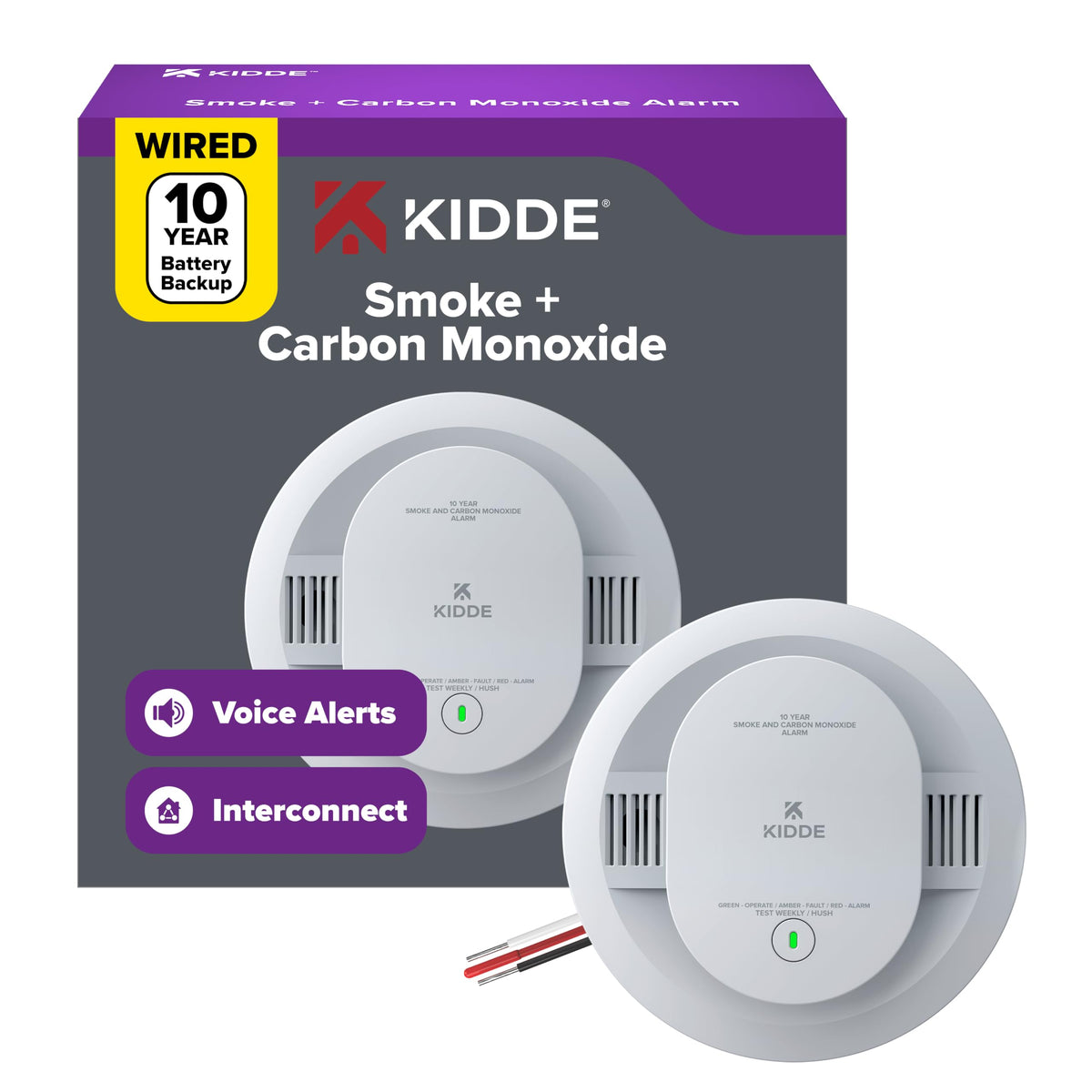 Smoke and Carbon Monoxide Detector, Hardwired with 10-Year Battery Backup A9092
