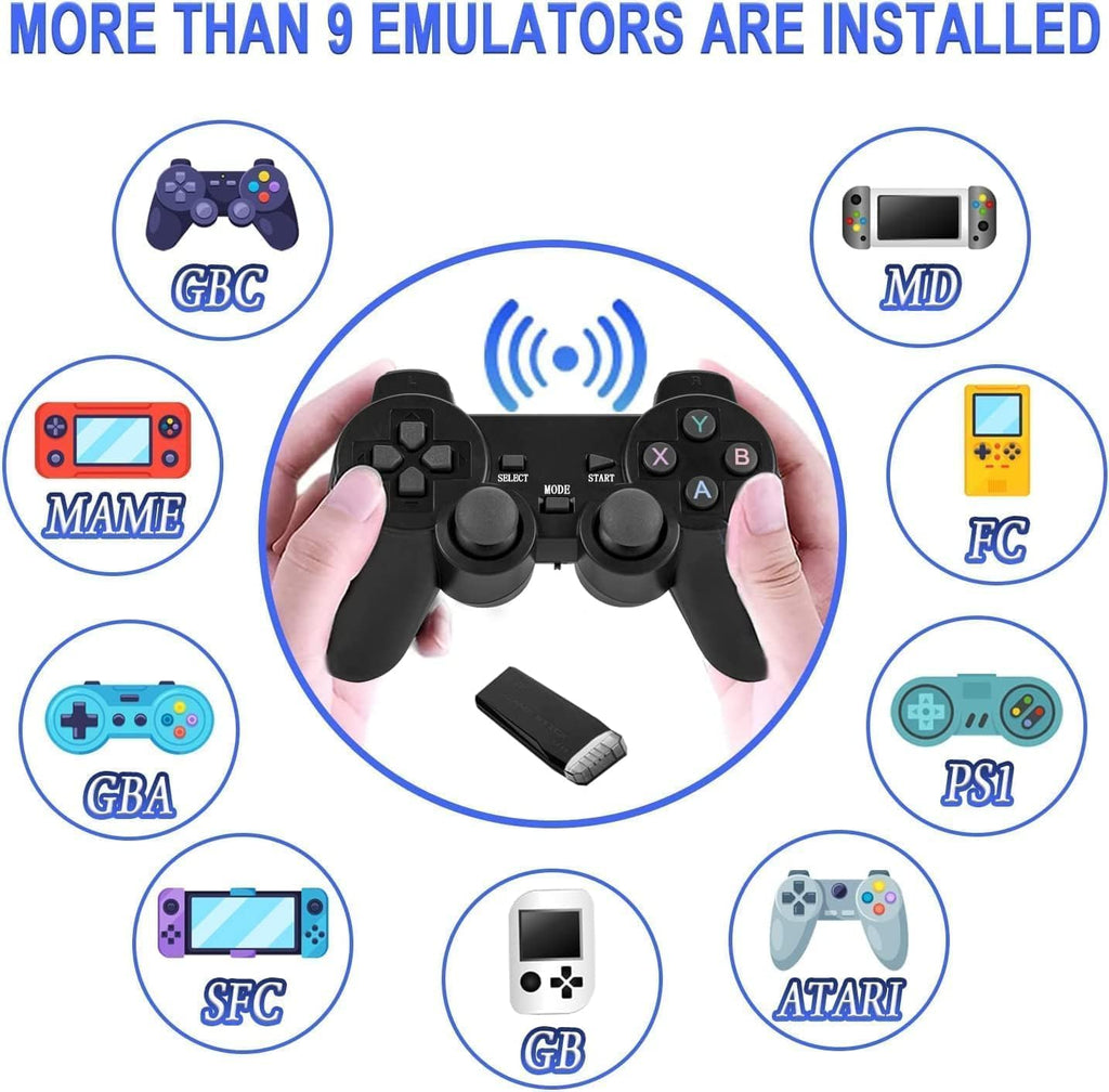 Retro Game Console Plug and Play 4K HDMI 15 Classic Emulators Dual 2.4G Wireless Controllers G41244