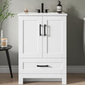 24" White Bathroom Vanity with Sink Q2726