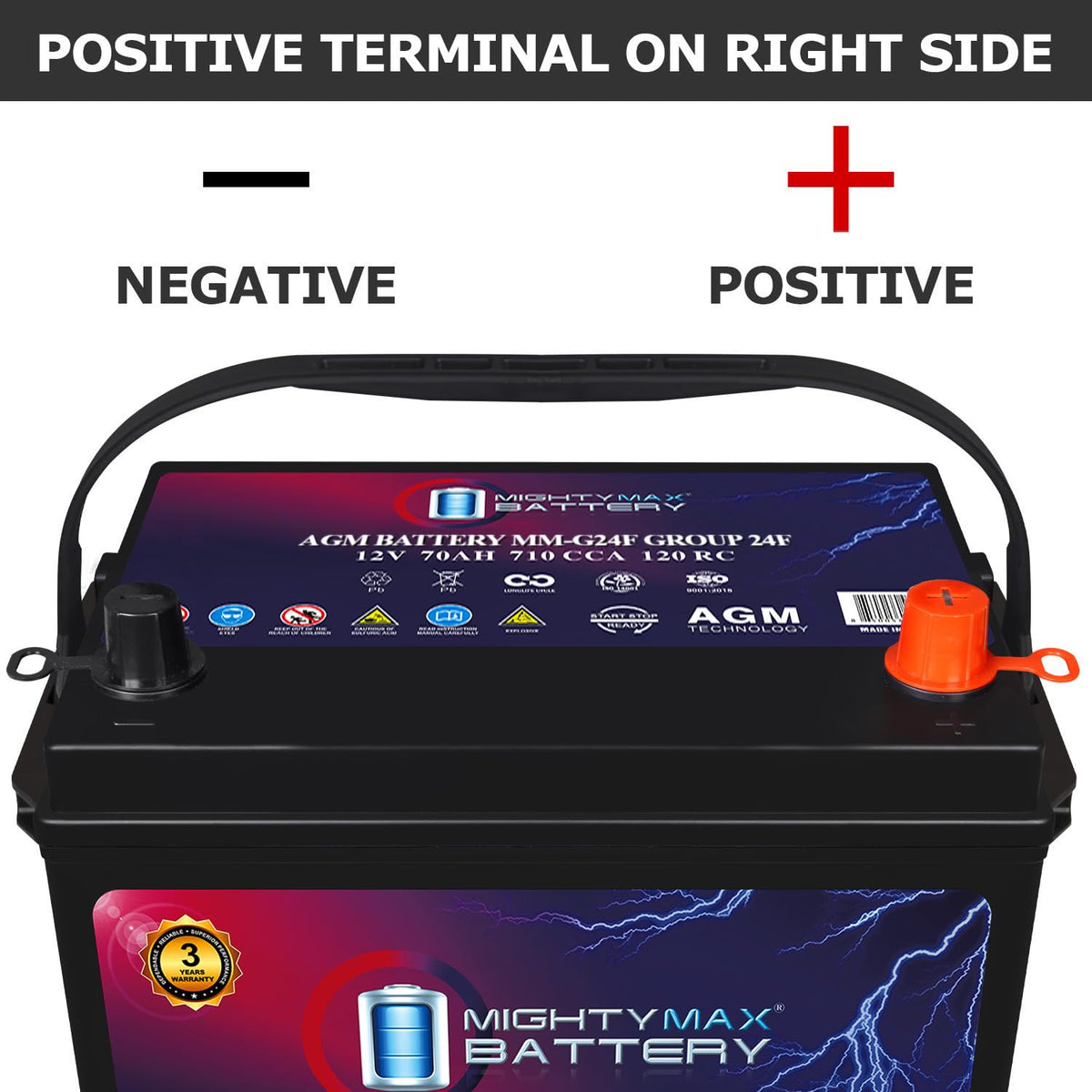 12V 70Ah AGM Replacement Battery Y66198
