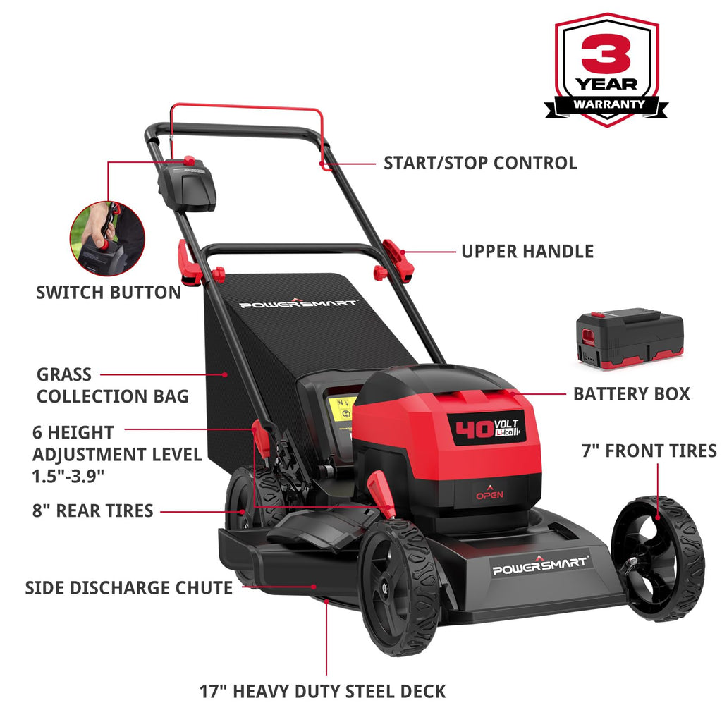 Electric Cordless Lawn Mower 17" 40V E58142