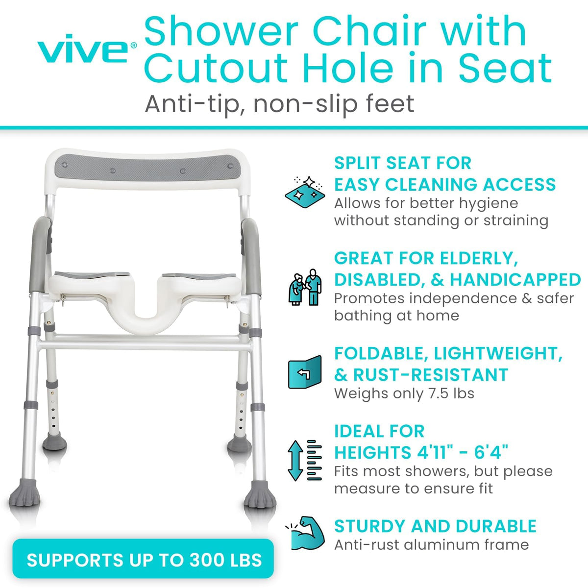 U-Shaped Shower Chair with Arms E669