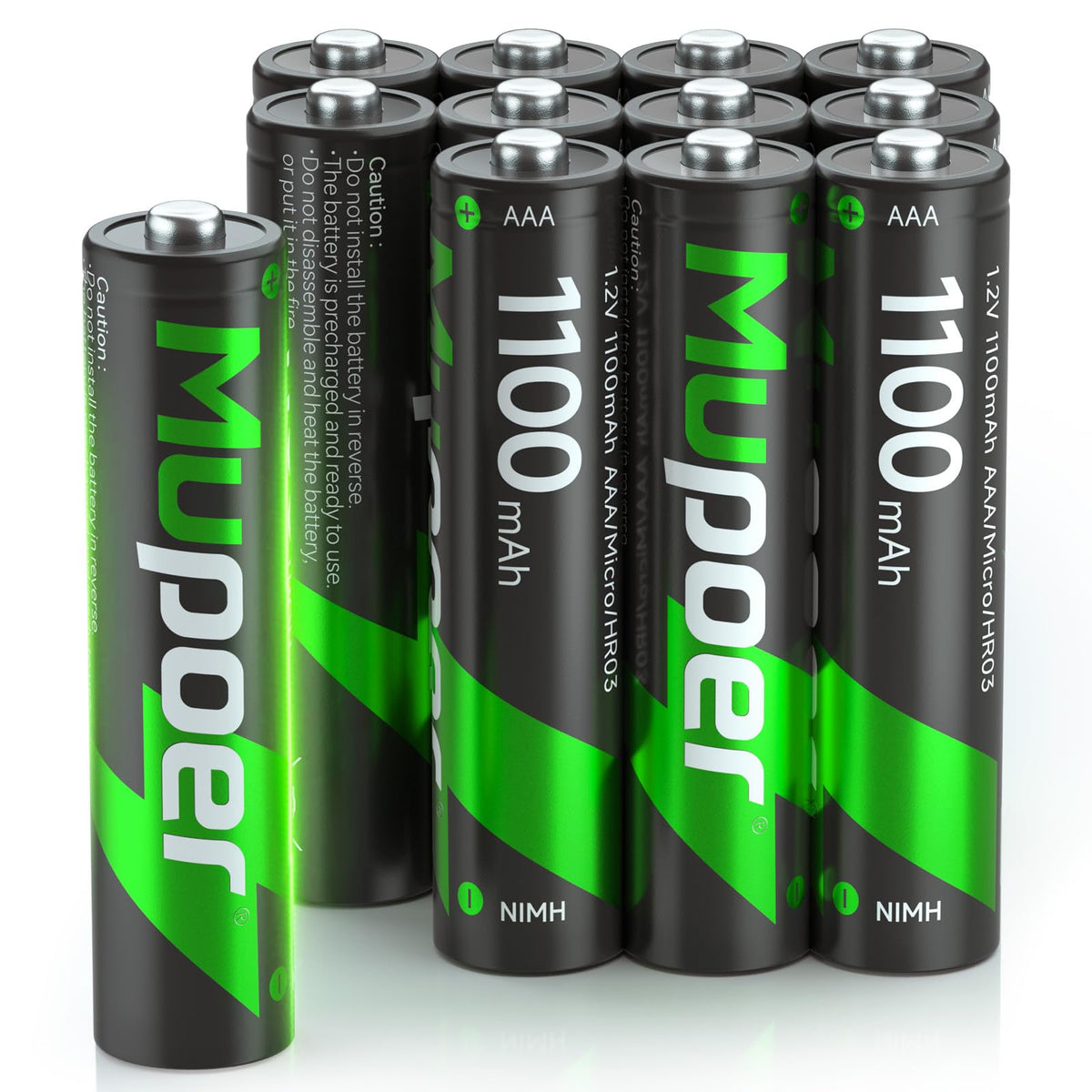 Rechargeable AAA Batteries 12 Pack 1100mAh NiMH 1.2V G7333