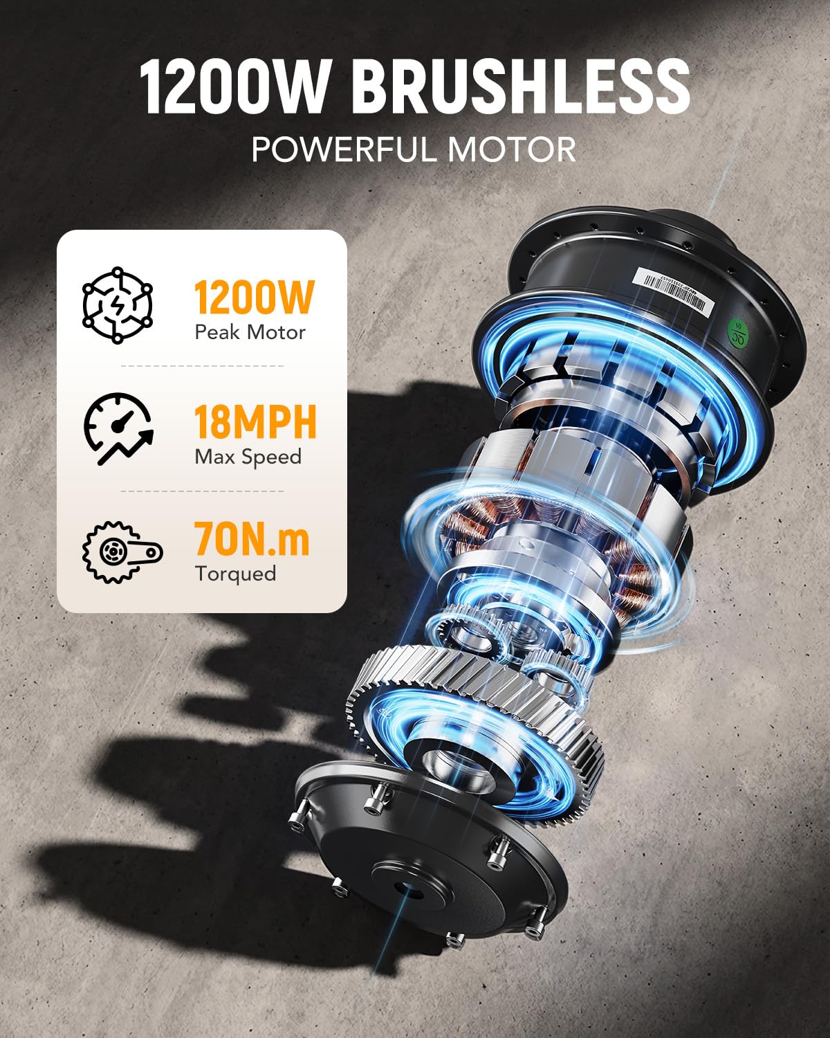 Electric Tricycle for Adults, 18"x3.0" Folding Step-Thru E Trike with 1200W Brushless Motor 48V 499.2Wh Removable Battery I313093