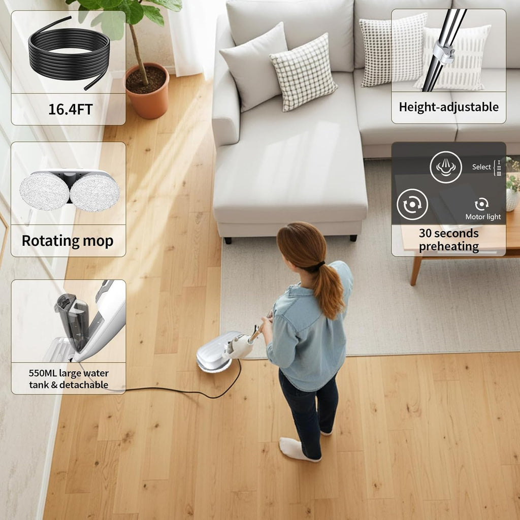 300°F Scrub & Steam Mop with 13 Accessories O269