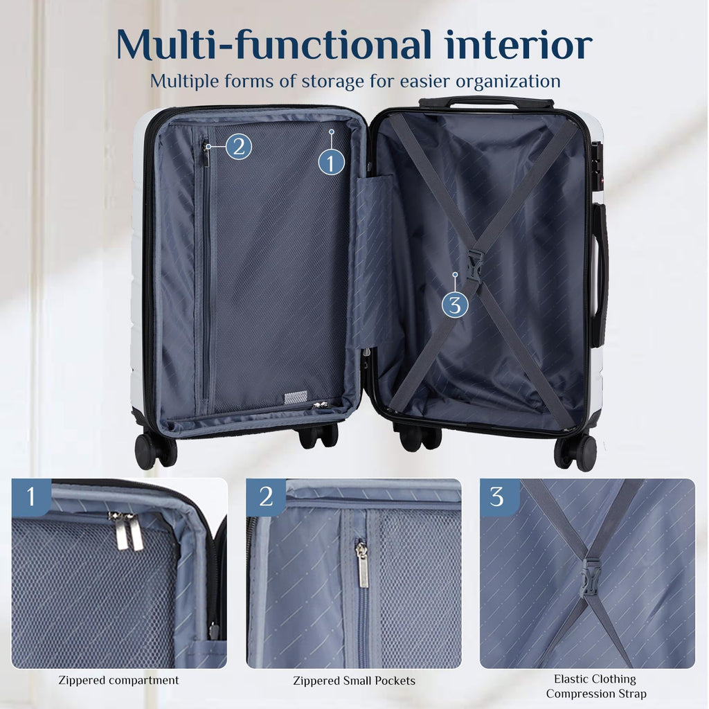 20 Inch Carry On Luggage with Spinner Wheels F13877