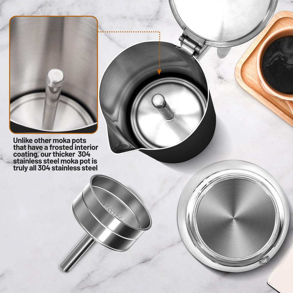 12 Cup Thickened 304 Stainless Steel Moka Pot N72878