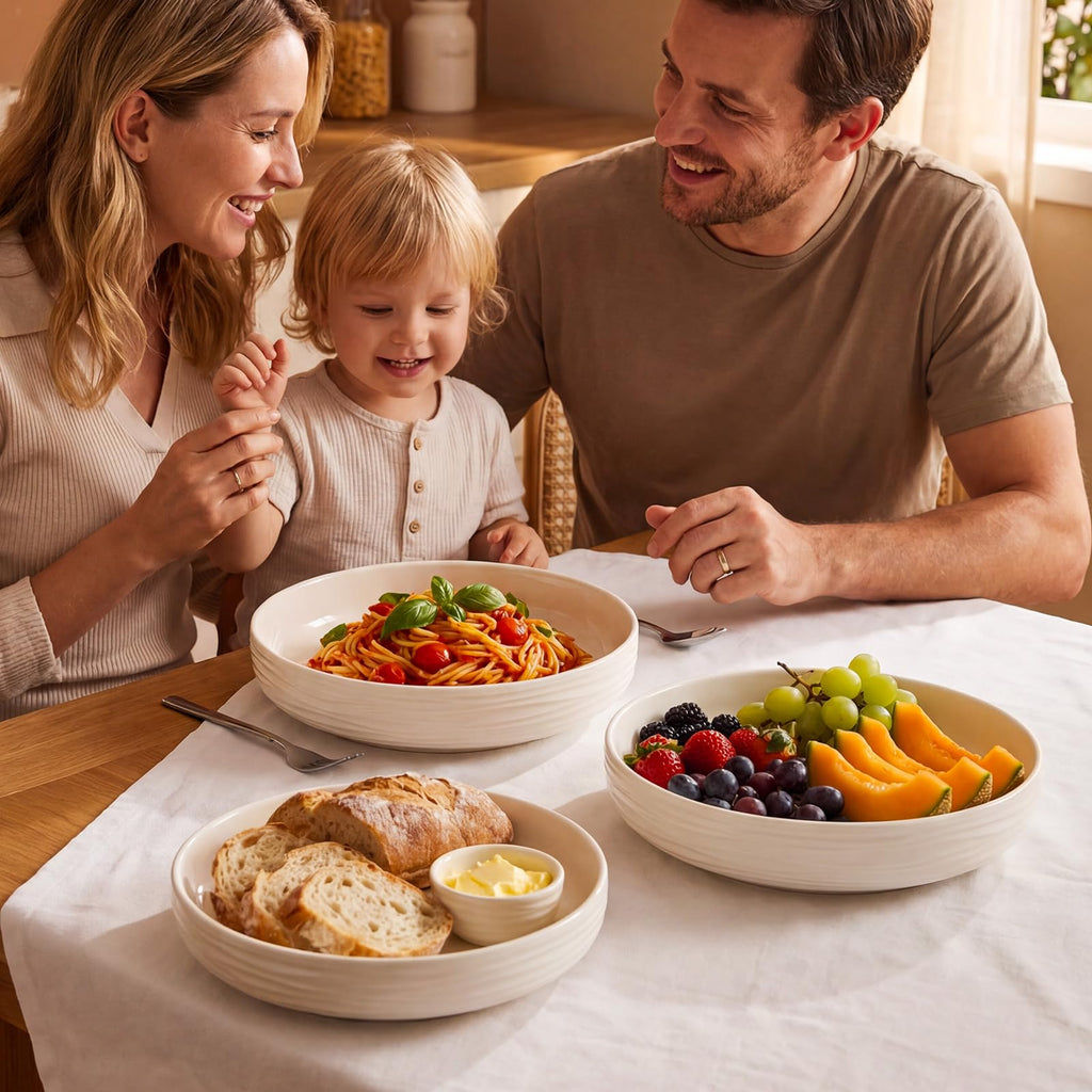 White Pasta Bowls Set of 4 U858