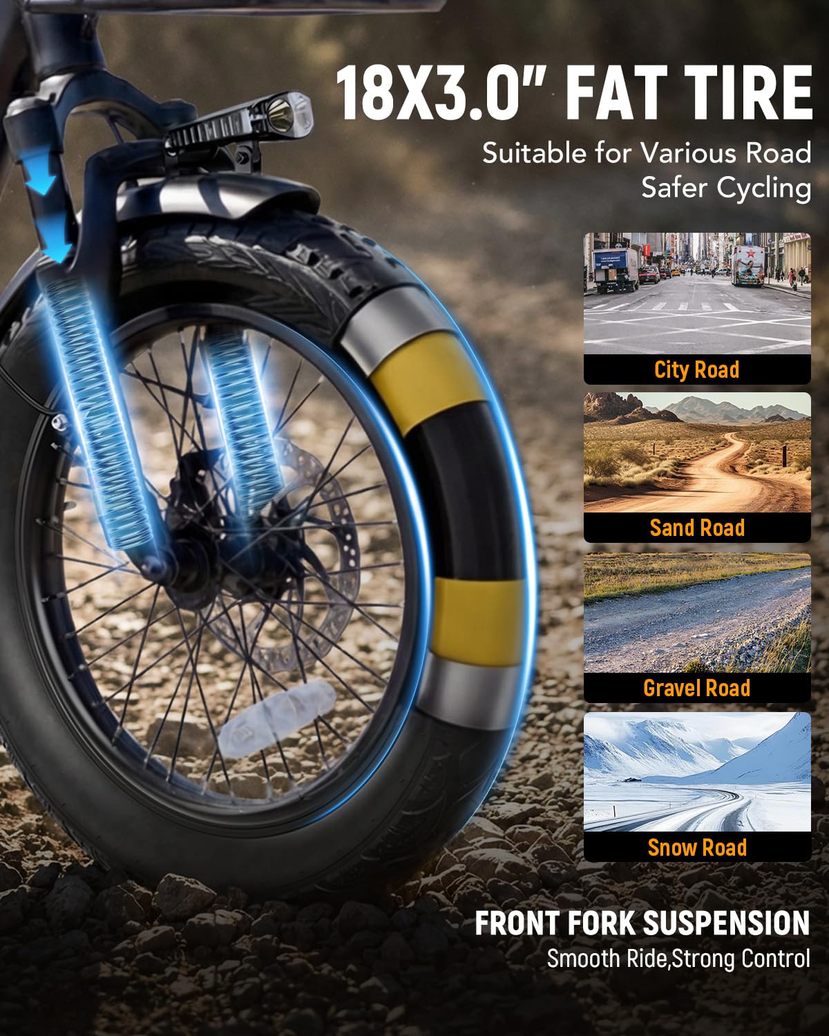 Electric Tricycle for Adults, 18"x3.0" Folding Step-Thru E Trike with 1200W Brushless Motor 48V 499.2Wh Removable Battery I313093