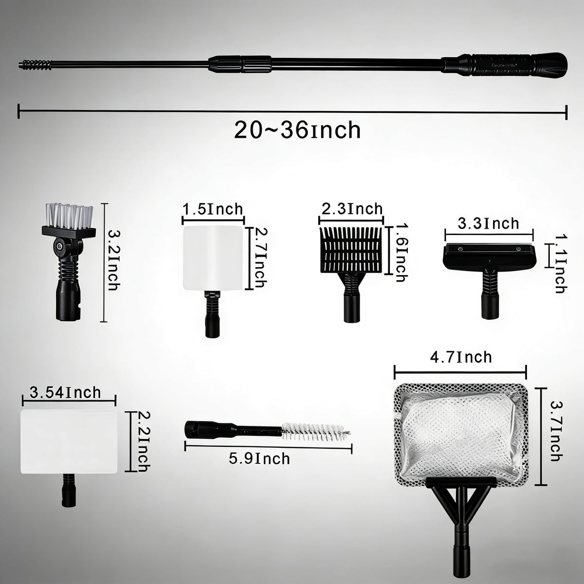 9IN1 Aquarium Cleaning Tools Long Handle Algae Scraper G899