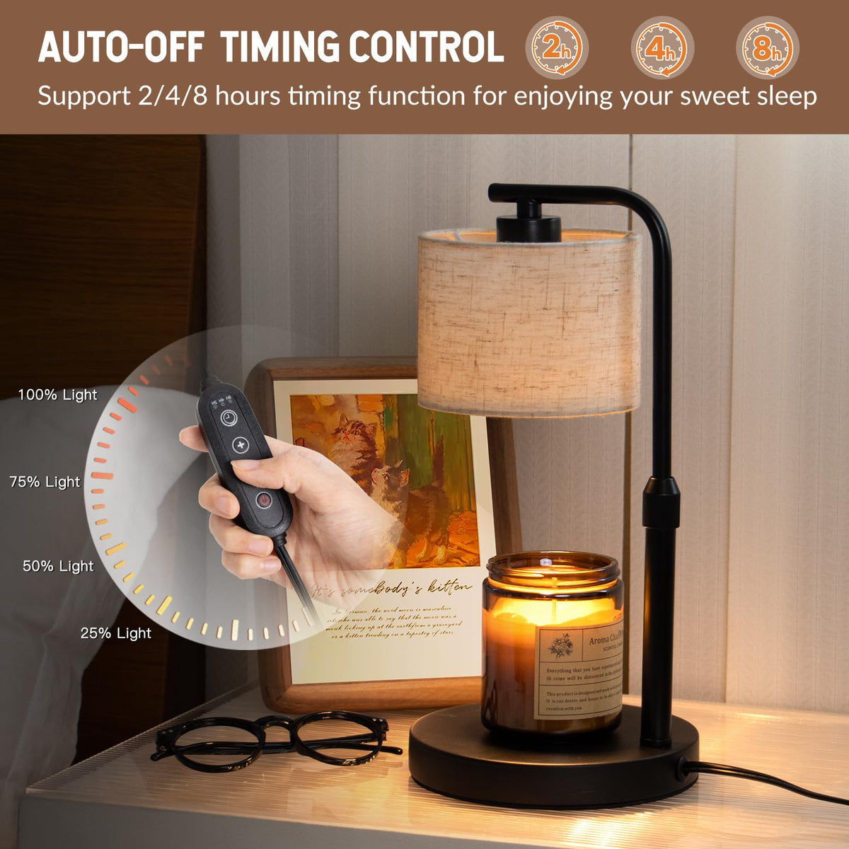 Dimmable Candle Warmer Lamp with Timer S842712