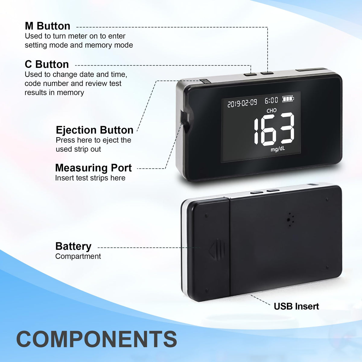 Hemoglobin Test Meter with 25 Test Strips C308