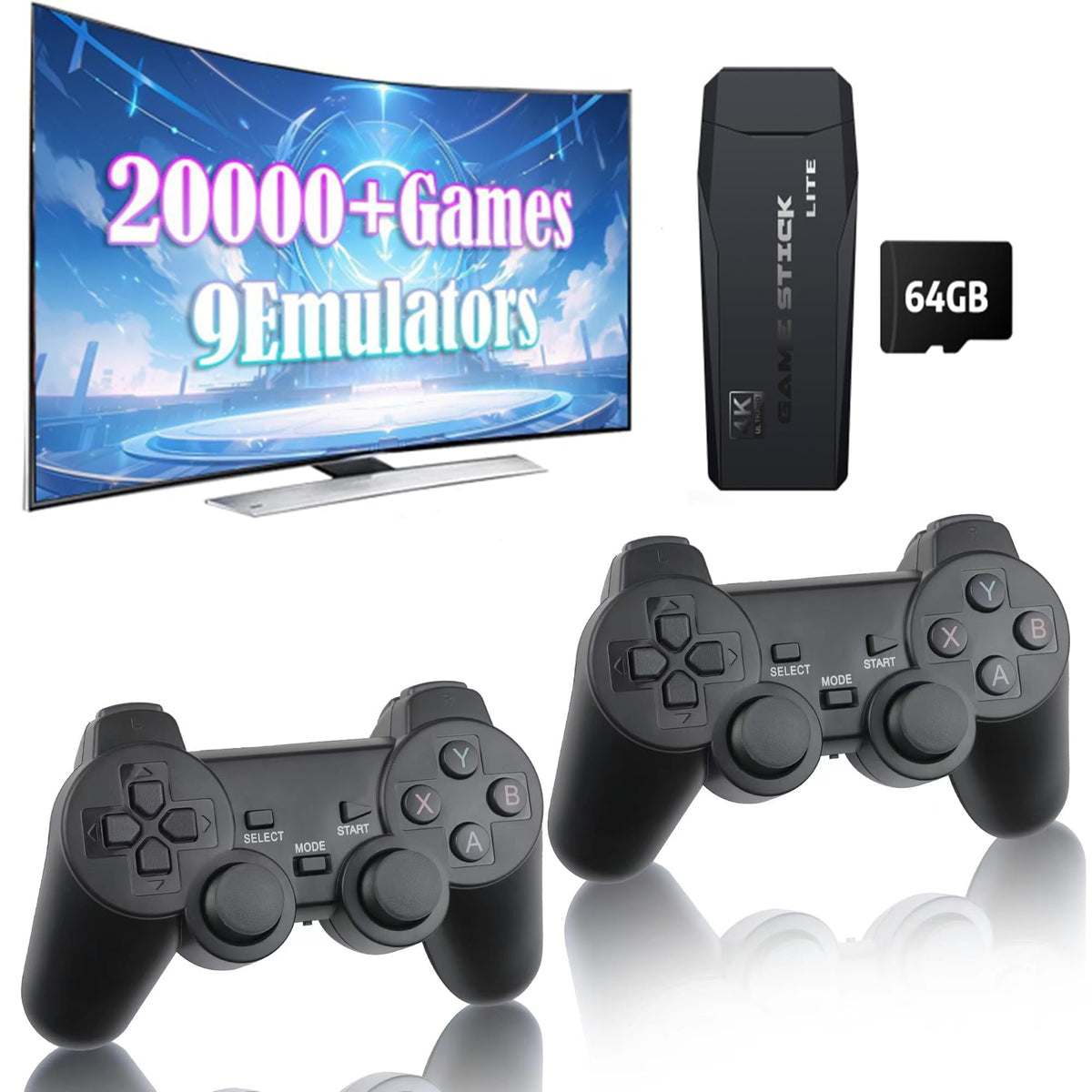 Retro Game Console Plug and Play 4K HDMI 15 Classic Emulators Dual 2.4G Wireless Controllers G41244
