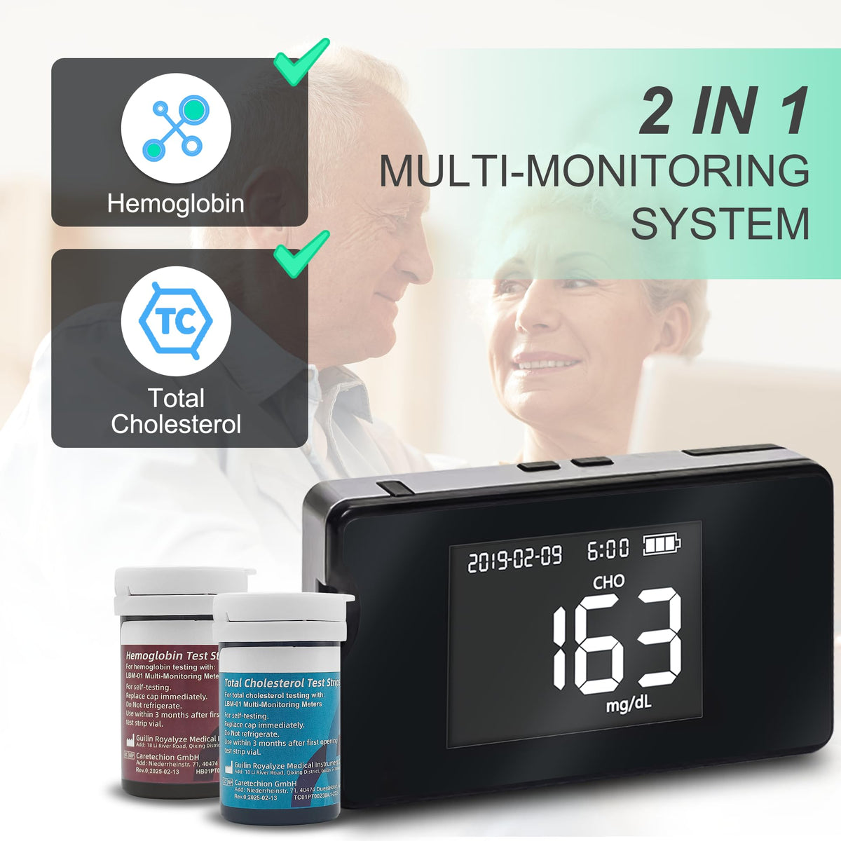 Hemoglobin Test Meter with 25 Test Strips C308