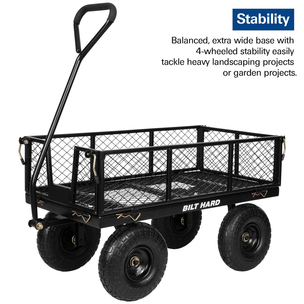 400 Lbs Capacity Mesh Steel Garden Cart with 10" All Terrain Wheels M835345