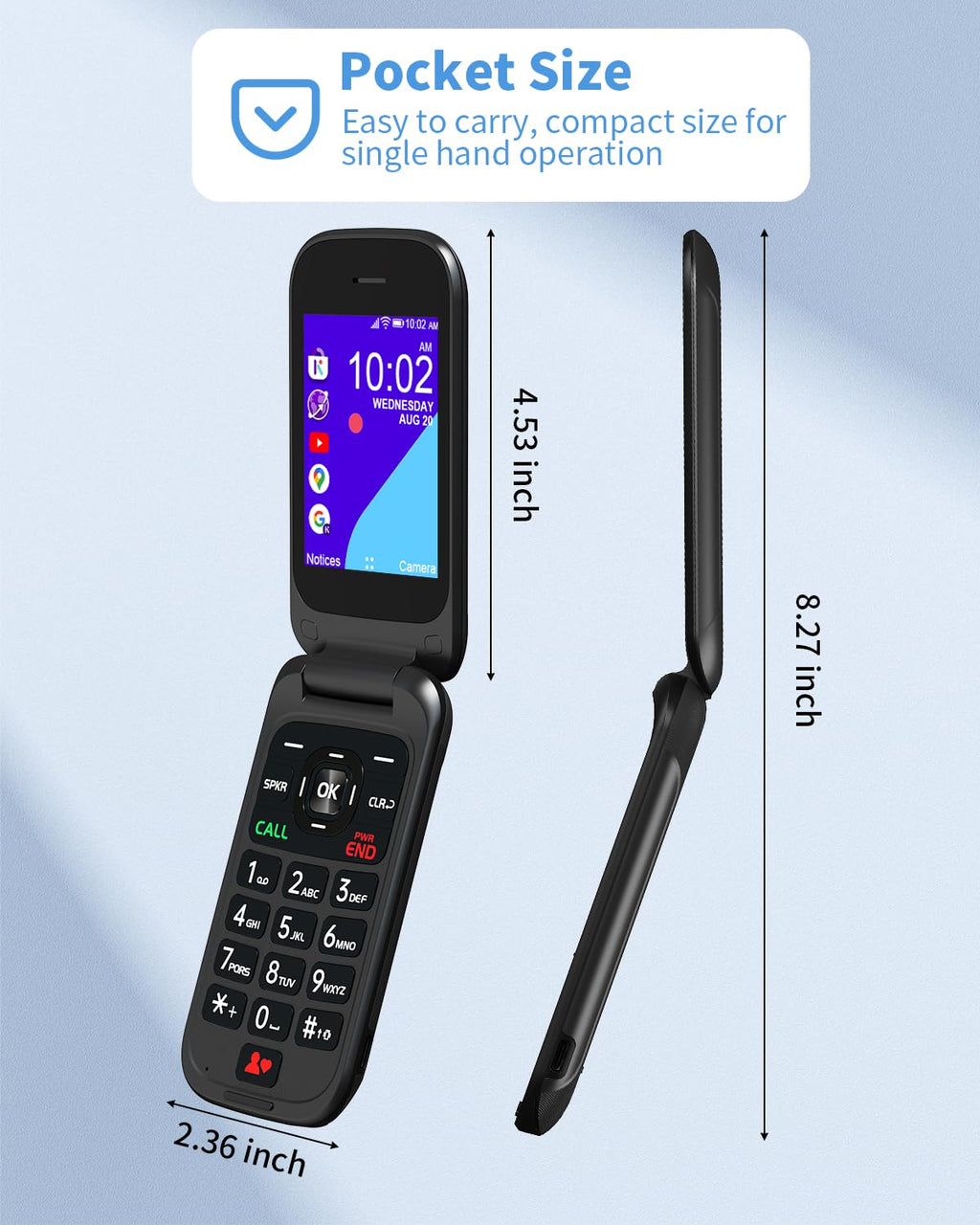 2.8" Dual Screen 4G LTE Flip Phone Y556