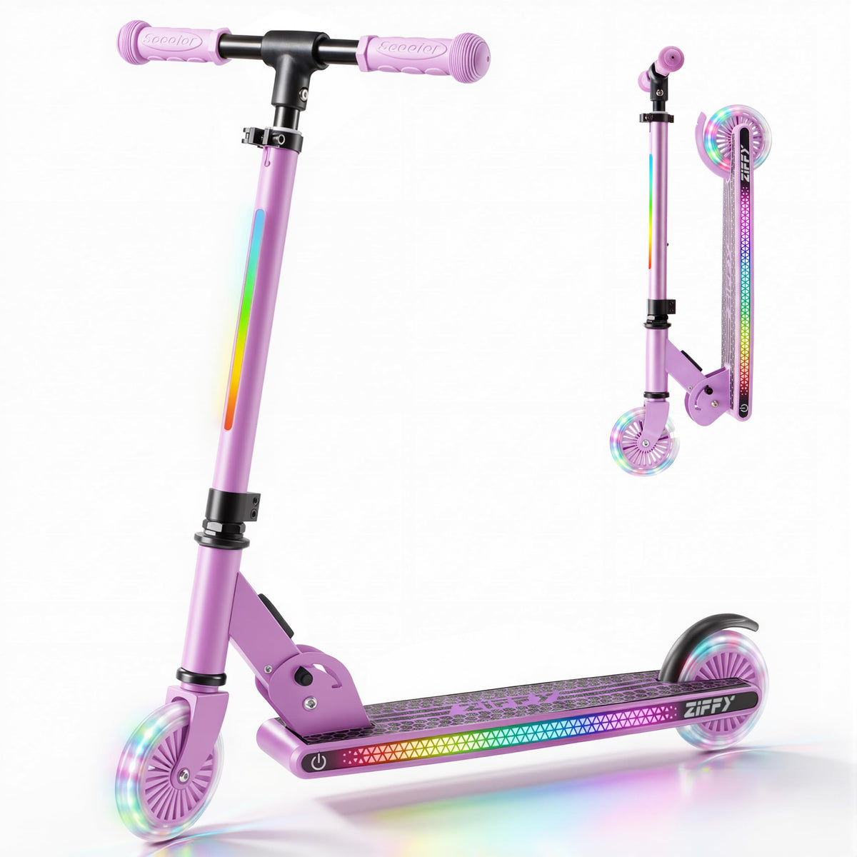 Light Up 2 Wheel Foldable Kids Kick Scooter with Adjustable Height C8322