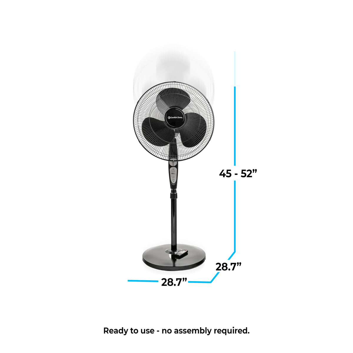 18 inch 3 Speed Oscillating Pedestal Fan with Remote Control Z986180