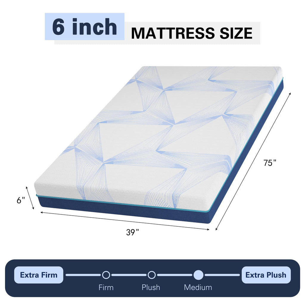 6 Inch Gel Memory Foam Twin Size Mattress T851