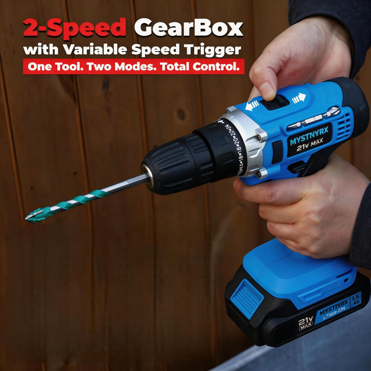 21V Max Cordless Drill Driver Kit with 2 Batteries R471