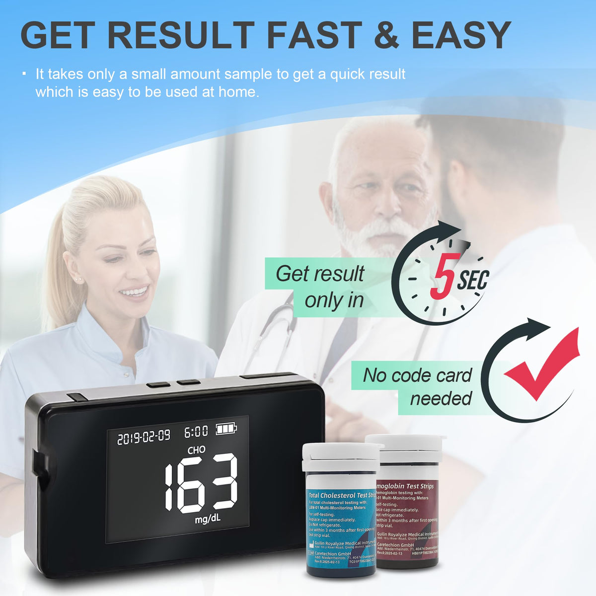 Hemoglobin Test Meter with 25 Test Strips C308