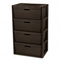 4 Drawer Brown Plastic Storage Tower V3611